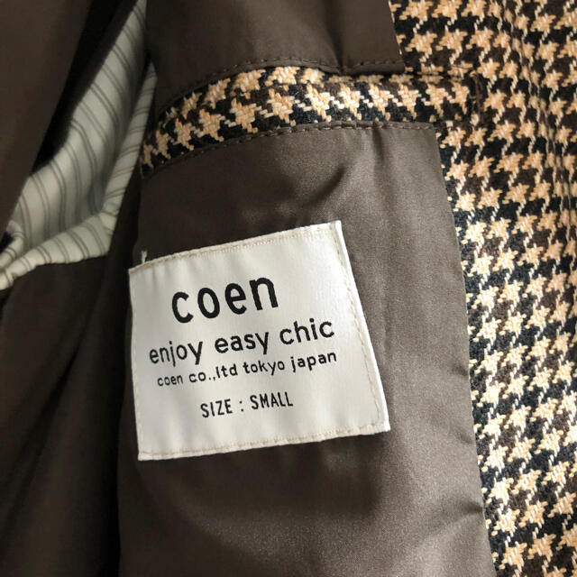 coen(コーエン)のcoen ガンクラブチェックステンカラーコート  メンズのジャケット/アウター(ステンカラーコート)の商品写真