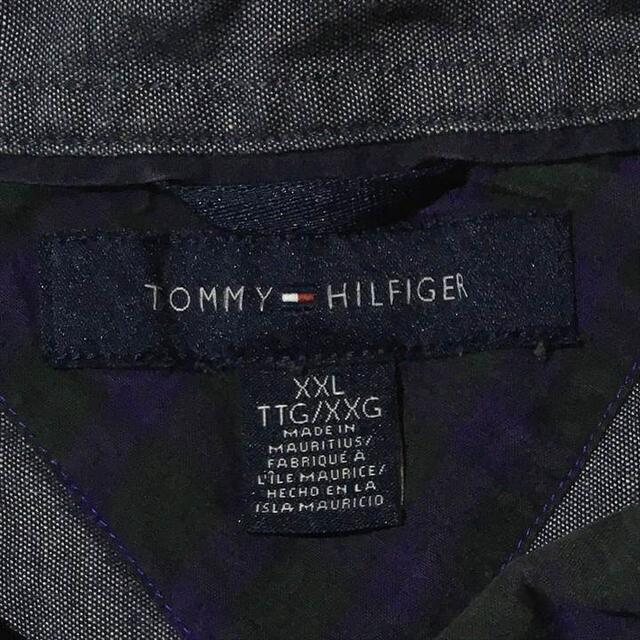 TOMMY HILFIGER(トミーヒルフィガー)の90s 古着 トミーヒルフィガー BDシャツ オーバーサイズ 刺繍ロゴ XXL メンズのトップス(シャツ)の商品写真