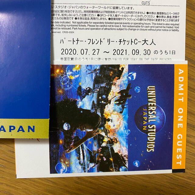 ユニバーサルスタジオジャパン チケット2枚-