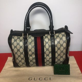 グッチ(Gucci)のぱこ様、ページ！☆GUCCI オールド　シェリー GG ボストンバッグ ネイビー(ボストンバッグ)