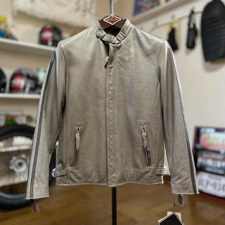 ショット(schott)の新品☆Schott ショット シングルライダース グレー/M 定価6.2万(レザージャケット)