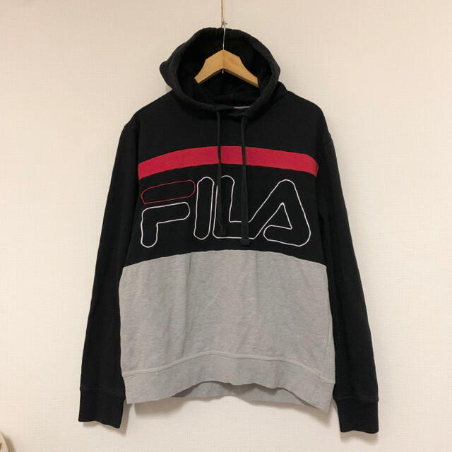 FILA(フィラ)の珍品！FILA(ITA)ビンテージスウェットパーカ　刺繍ビッグ ロゴ メンズのトップス(パーカー)の商品写真