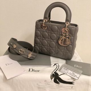 クリスチャンディオール(Christian Dior)の今年購入❤️ミニレディディオール❤️グレー✖️シャンパンゴールド(ハンドバッグ)