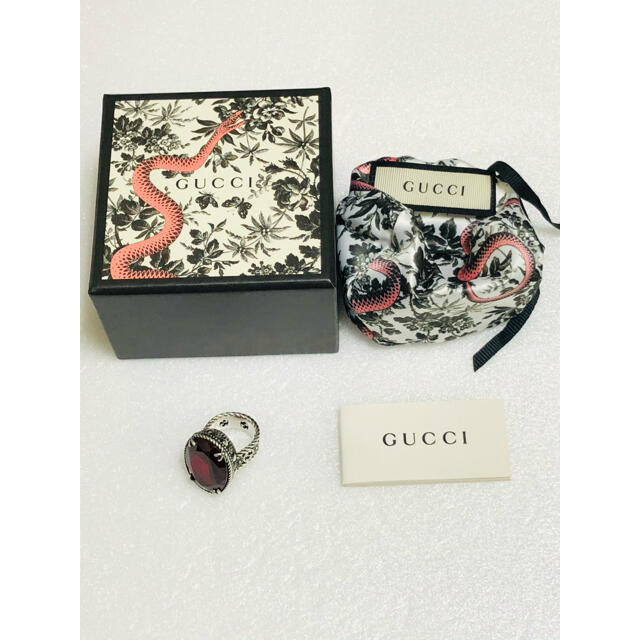 Gucci(グッチ)のGUCCI グッチ シルバー 燻　G カラーストーン　リング 14号　指輪 レディースのアクセサリー(リング(指輪))の商品写真