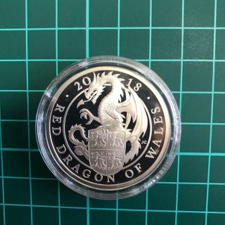 クイーンズビースト£2 ウェールズのレッドドラゴン 1OZプルーフ銀貨(貨幣)