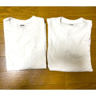 ユニクロ(UNIQLO)の【美品】半袖白Tシャツ　2着(Tシャツ(半袖/袖なし))