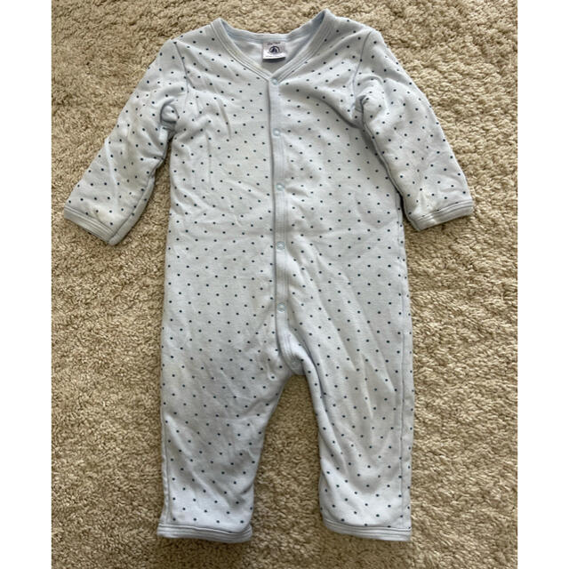 PETIT BATEAU(プチバトー)のプチバトー 74cm  12m ロンパース カバーオール 冬服 男の子ベビー キッズ/ベビー/マタニティのベビー服(~85cm)(ロンパース)の商品写真