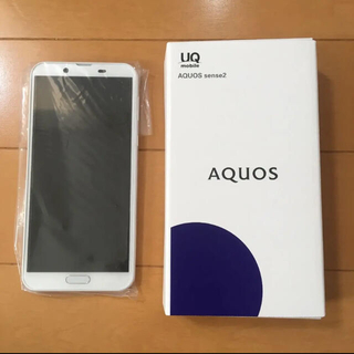 シャープ(SHARP)のAQUOS sense2 シルキーホワイト 32 GB UQ mobile(スマートフォン本体)