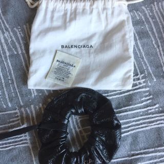 バレンシアガ(Balenciaga)のバレンシアガ シュシュ  レザー  黒(ヘアゴム/シュシュ)