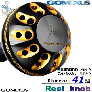 Gomexus【ゴメクサス】 ☆パワーハンドルノブ/41mm ブラックゴールド(リール)