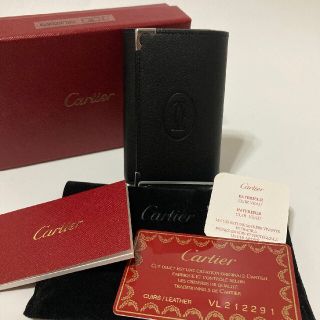 カルティエ(Cartier)のカルティエ レザー キーリング キーケース ブラック(キーケース)