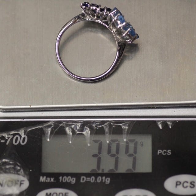 K18WG ホワイトゴールド　サファイア ブルートパーズ ダイヤ リング　新品 レディースのアクセサリー(リング(指輪))の商品写真
