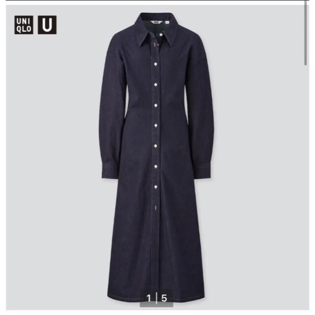 UNIQLO(ユニクロ)のユニクロ デニムシャツワンピース UNIQLO レディースのワンピース(ロングワンピース/マキシワンピース)の商品写真