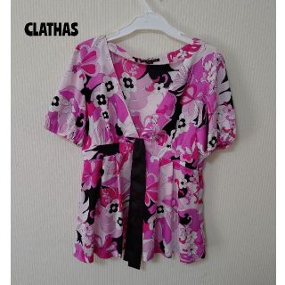 クレイサス(CLATHAS)の【美品】CLATHAS クレイサス ピンク トップス サイズ38 M(Tシャツ(半袖/袖なし))