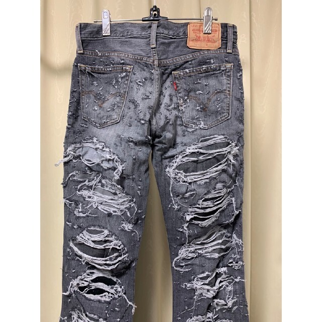 一点物❗️Levi 501 vintage grey destroy denim-