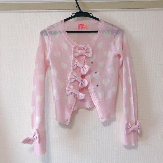 アンジェリックプリティー(Angelic Pretty)のAngelicPretty ハート柄カーディガン(難あり)(カーディガン)