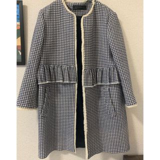 ザラ(ZARA)のZARA フリルツイードジャケット(ノーカラージャケット)