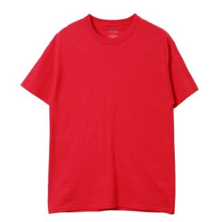 チャンピオン(Champion)の新品★チャンピオン 無地ベーシック ロゴワッペンTシャツ レッド/M(Tシャツ/カットソー(半袖/袖なし))