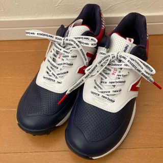美品 トリコロール色 ニューバランス NB ゴルフシューズ-