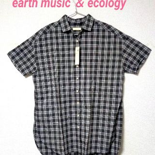 アースミュージックアンドエコロジー(earth music & ecology)の40キャンブリック半袖シャツチュニック(チュニック)