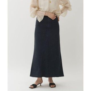 プラージュ(Plage)の新品 Plage ヘルシーデニムSP DENIM SLIT LONGスカート＊黒(ロングスカート)