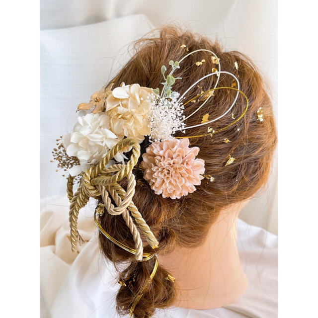 ドライフラワー髪飾り　成人式　結婚式　卒業式　6 ハンドメイドのアクセサリー(ヘアアクセサリー)の商品写真