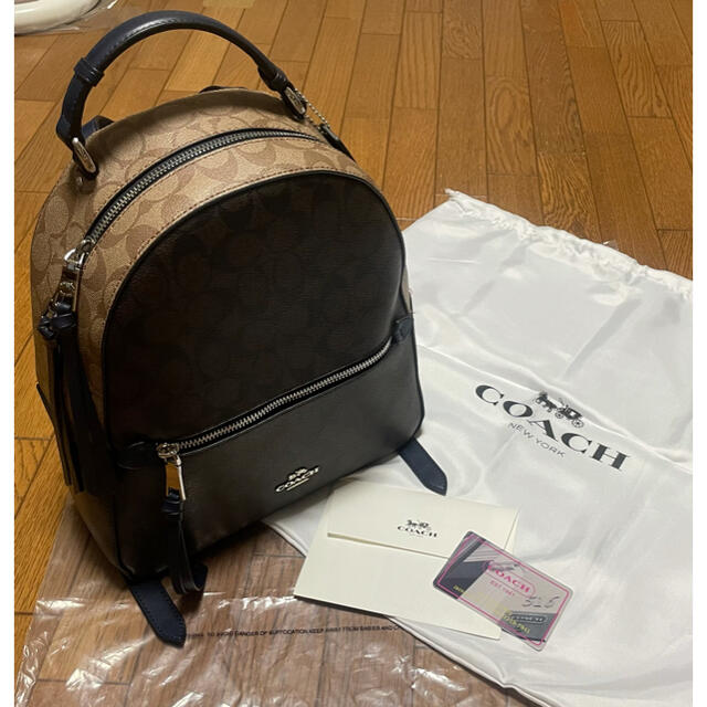 美品　COACH リュック バックパック ブラウン　F76715 ネイビーファスナー内部様式