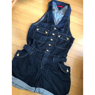 トミーガール(tommy girl)のtommy girl サロペット　デニム　ショートパンツ  M 美品(サロペット/オーバーオール)