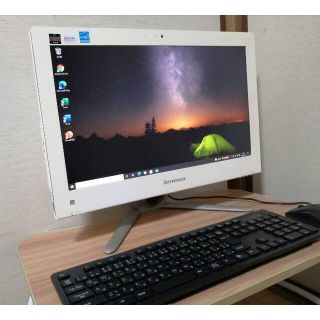 レノボ(Lenovo)のLenovo　C345白　一体型　メモリ6G　SSD WIN10 Office(デスクトップ型PC)