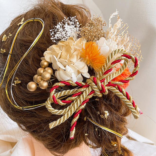 ドライフラワー髪飾り　成人式、結婚式、卒業式　21 ハンドメイドのアクセサリー(ヘアアクセサリー)の商品写真