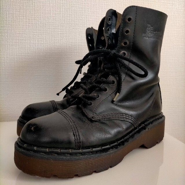 【激レア】Dr.Martens クレイジーボム UK8 黒 厚底 10ホール