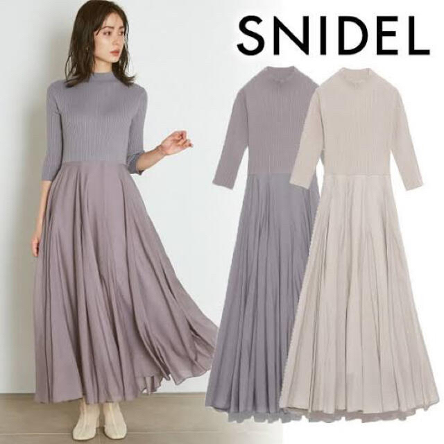 SNIDEL ニットドッキングワンピース