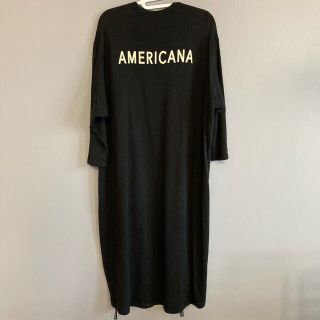 アメリカーナ(AMERICANA)のAmericana サイドジップ　ワンピース　ブラック(ロングワンピース/マキシワンピース)