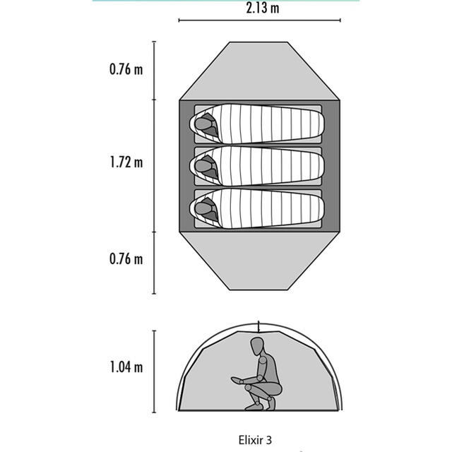 MSR(エムエスアール)の美品【MSR】テント　エリクサー3 ELIXER3 3人用　フットプリント付き スポーツ/アウトドアのアウトドア(テント/タープ)の商品写真