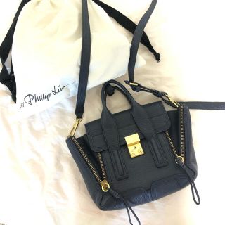 スリーワンフィリップリム(3.1 Phillip Lim)の美品3.1フィリップリム　サッチェルバッグ　ネイビー(ショルダーバッグ)