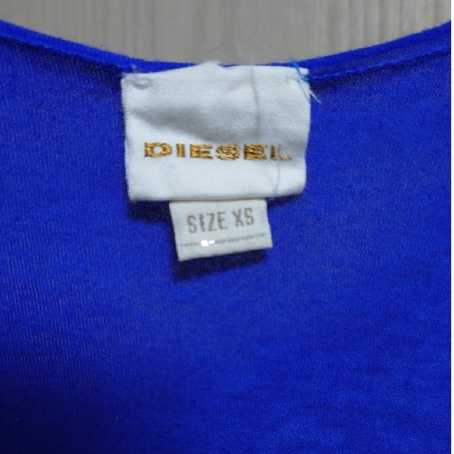 DIESEL(ディーゼル)のDIESEL ブルー 七分袖Tシャツ ロング丈 レディースのトップス(Tシャツ(長袖/七分))の商品写真