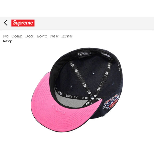 Supreme(シュプリーム)の7 3/4 紺 Supreme No Comp Box Logo New Era メンズの帽子(キャップ)の商品写真