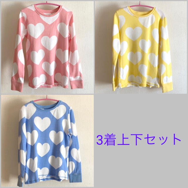 NEXT(ネクスト)の【NEXT】ハートパジャマ 3着セット 6-7歳 122cm キッズ/ベビー/マタニティのキッズ服女の子用(90cm~)(パジャマ)の商品写真