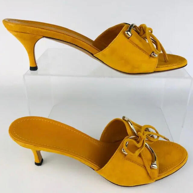 極美品☆GUCCI・スエードレザー ビックホースビット サンダル(361/2C