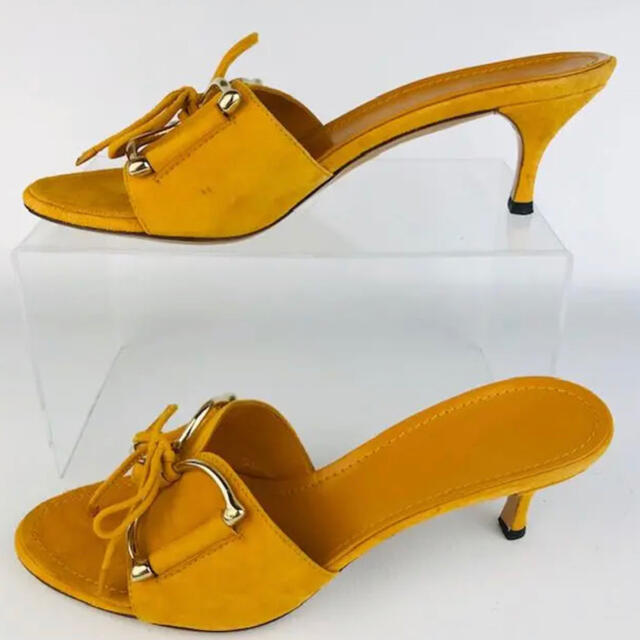 極美品☆GUCCI・スエードレザー ビックホースビット サンダル(361/2C