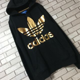 アディダス(adidas)のアディダスオリジナルス♡黒金 ゴールドロゴ TREFOIL HOODIE(パーカー)