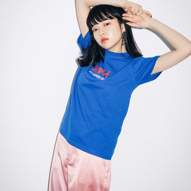 X-girl(エックスガール)のX-girl Tシャツ CORP LOGO S/S REGULAR TEE レディースのトップス(Tシャツ(半袖/袖なし))の商品写真