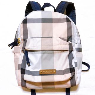 バーバリーブルーレーベル(BURBERRY BLUE LABEL)のブルーレーベルクレストブリッジ　ピンクチェックリュック　バックパック　美品(リュック/バックパック)