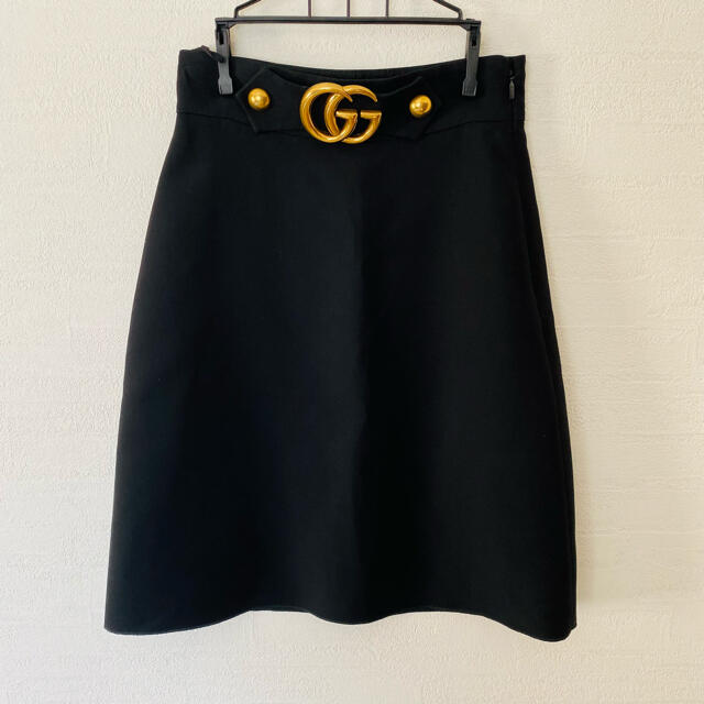 新品未使用!グッチ GGマーモント ひざ丈スカート ブラック 黒 新品未使用!グッチ GGマーモント ひざ丈スカート ブラック 黒