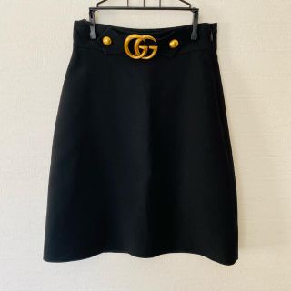 グッチ(Gucci)の【美品】GUCCI グッチ　2018AW GGマーモント　スカート サイズ38(ひざ丈スカート)