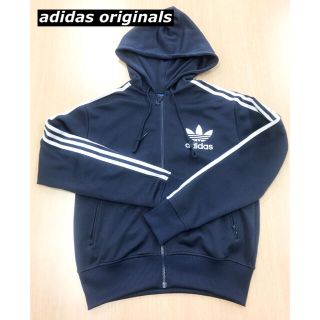 アディダス　adidas トレフォイルパーカー　ネイビー　紺　L