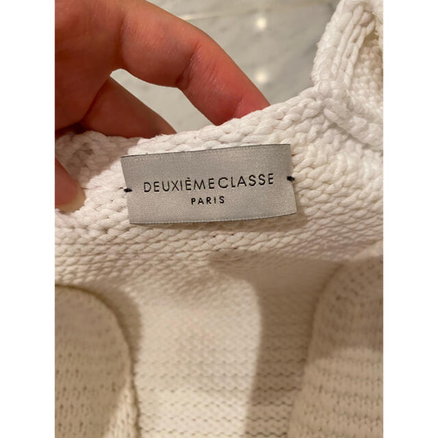 DEUXIEME CLASSE(ドゥーズィエムクラス)のDeuxieme Classe 7部袖ニット+ ZARA ストライプビッグシャツ レディースのトップス(ニット/セーター)の商品写真