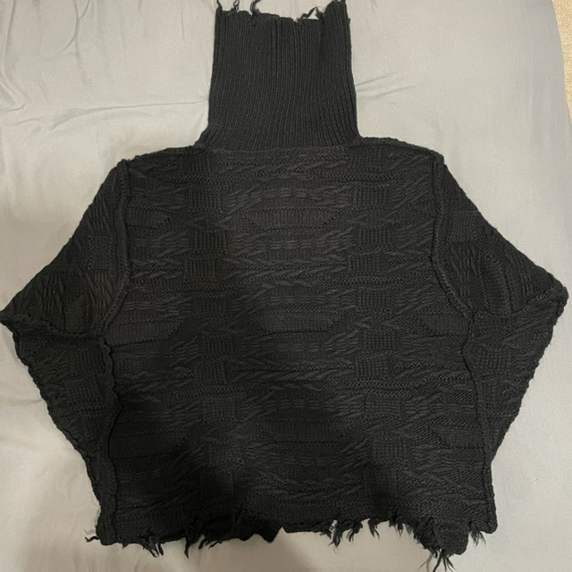 BEAUTY&YOUTH UNITED ARROWS(ビューティアンドユースユナイテッドアローズ)のperverze wave collar clash knit Black レディースのトップス(カーディガン)の商品写真