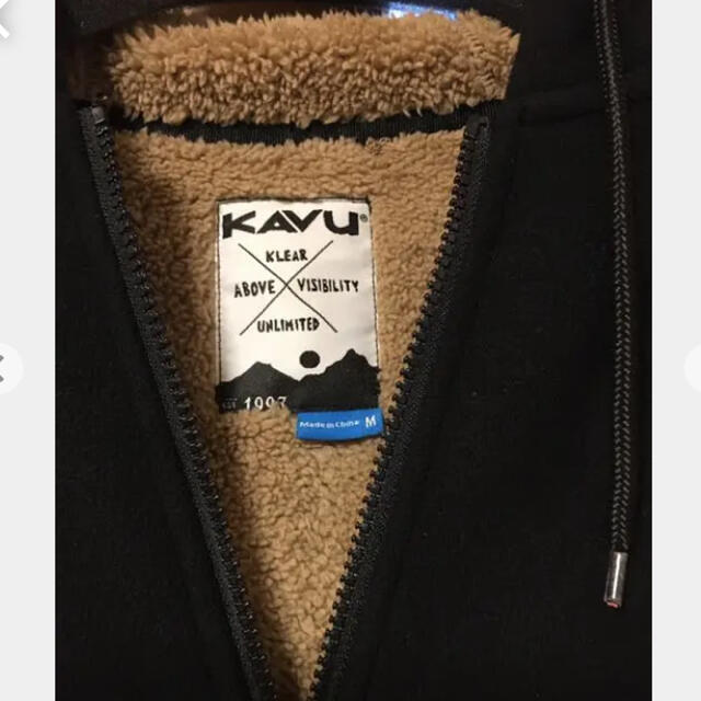 KAVU カブー Ws ハーロウフーディー　ブラックボアパーカー　モコモコ