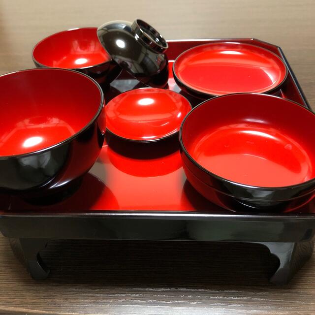 黒祝碗セット三ツ碗　木粉成型品　　　　　お食い初め　美品